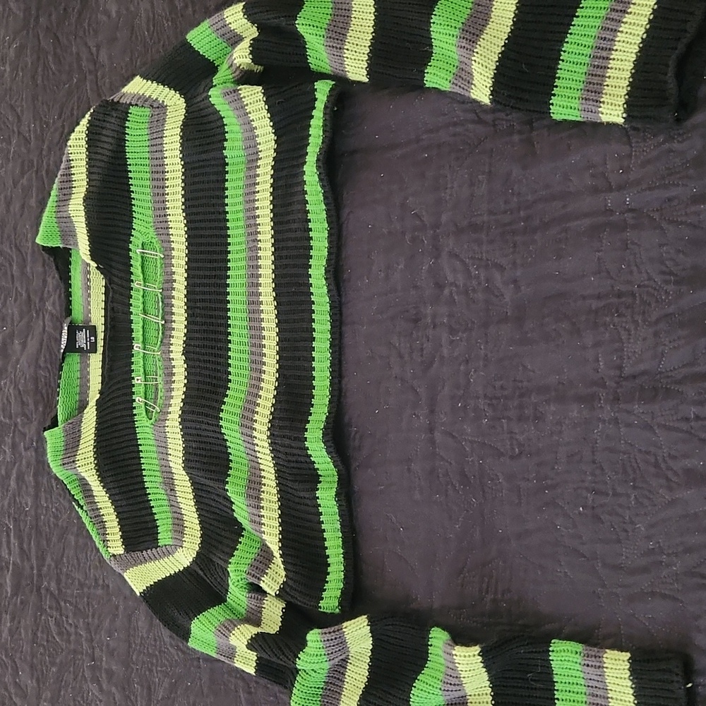 Striped Green and Black Sweater